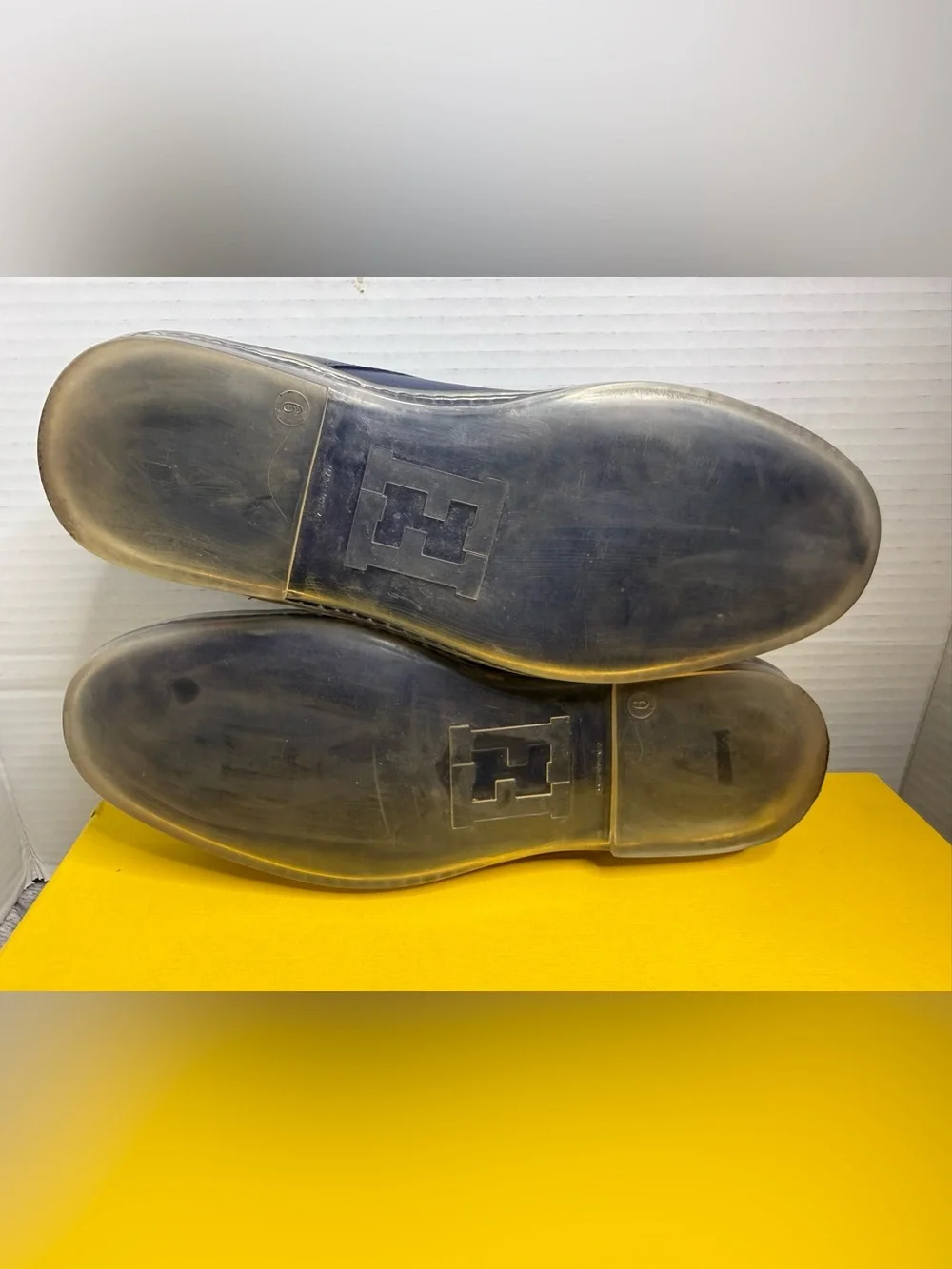Men's Fendi Plain-toe Navy Lace Up Derby Shoes